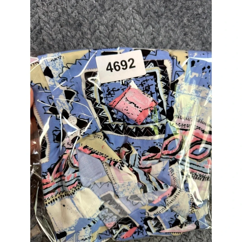 Asos Design Relaxed Shirt Mens XL Multi Pastel Vintage Inspired Print Button Up